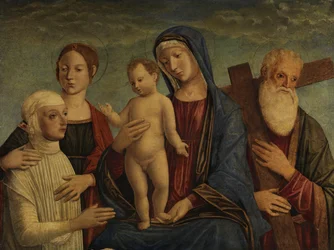 Madonna with Child, Two Saints, and a Donor Figure